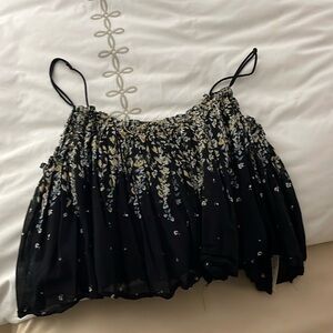 Free people spaghetti strap ruffled top